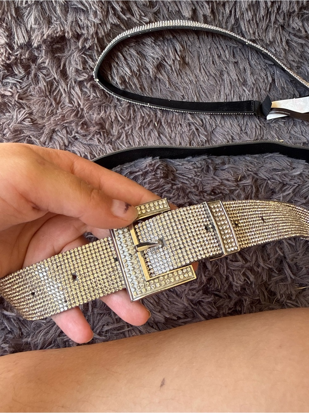 Two silver Rhinestone belts - Picture 2 of 5
